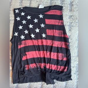 Dirtee Laundry Black and Red Star-Striped Tank Top